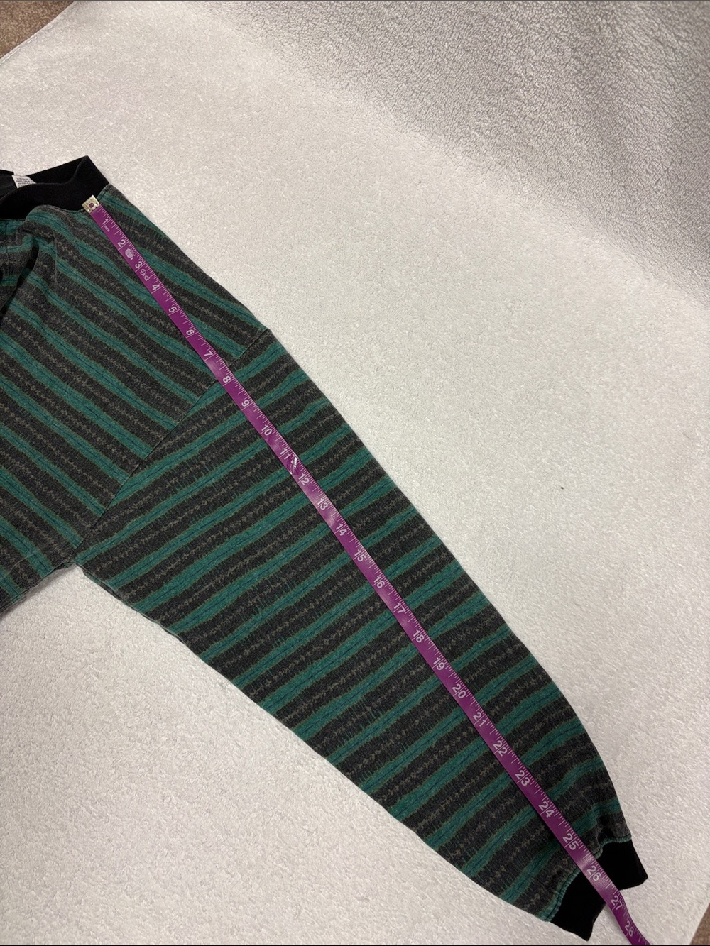 90s Vintage Bugle Boy Grandad Henley L Long Sleeve Stripe Plaid Eclectic med - Picture 8 of 8